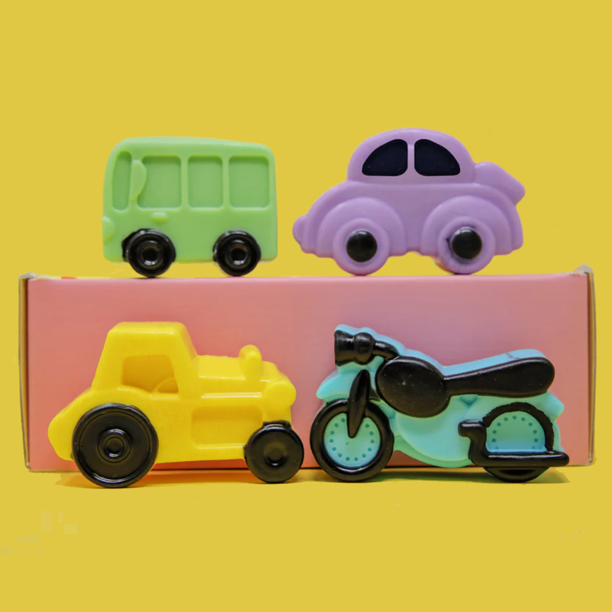 Sage & Herbs Kids Vehicles Soap Set – Natural Goat Milk & Shea Butter Bath Treats (Set of 4) 600g