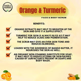 Orange & Turmeric Face & Body Scrub - Natural Exfoliating Glow Scrub