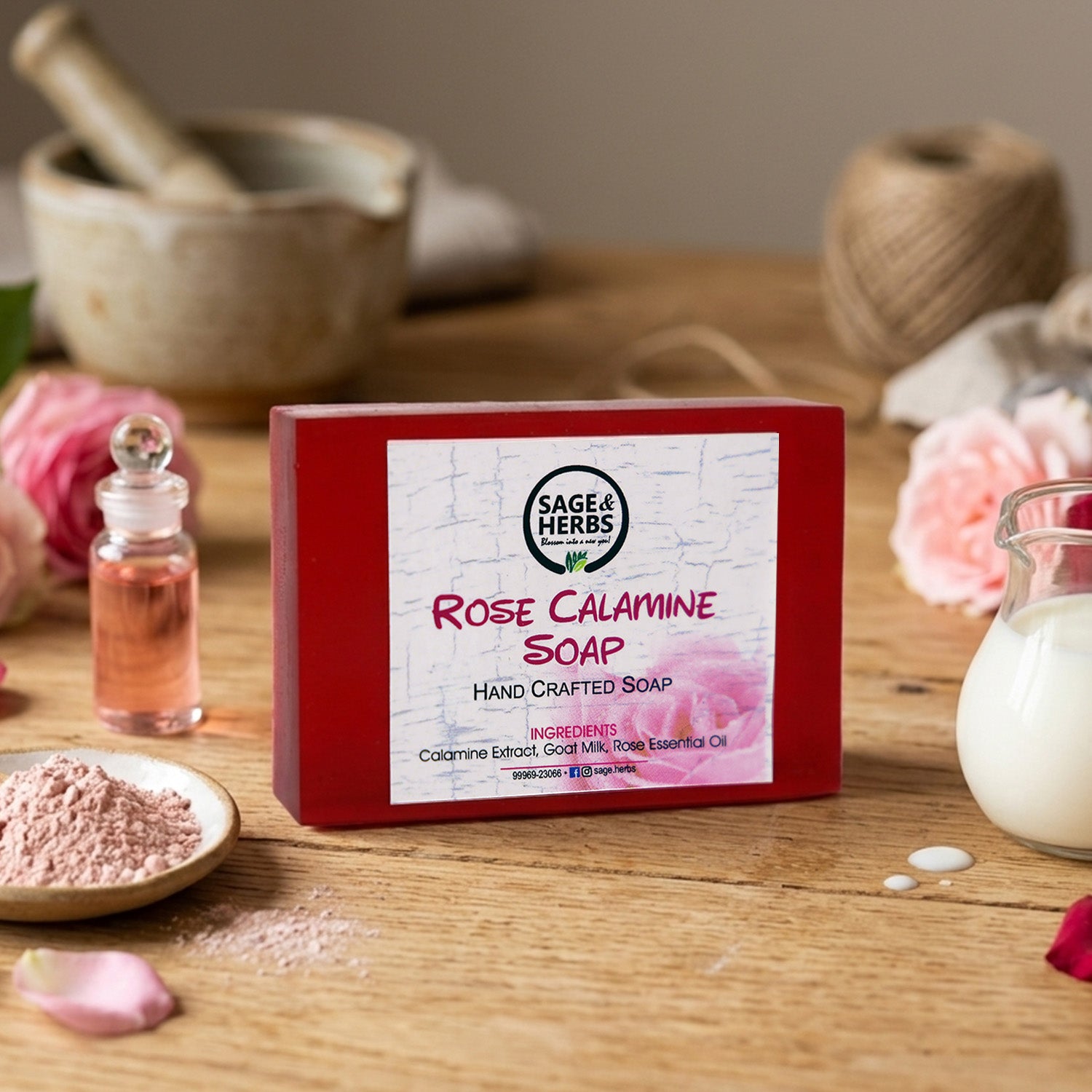 Rose Calamine Soap Bar – Soothing & Gentle Cleanser for Sensitive Skin
