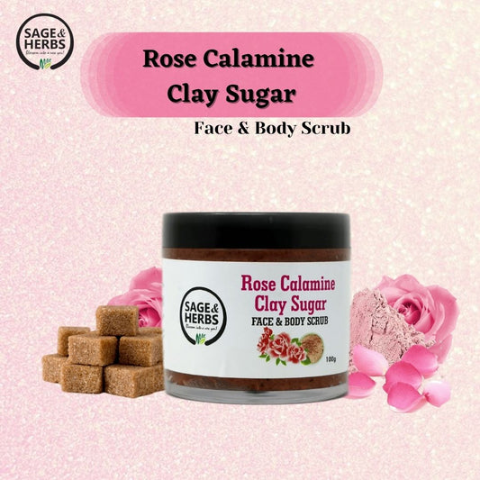 Rose Calamine Clay Sugar Face & Body Scrub by Sage & Herbs