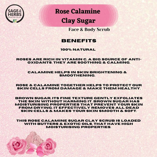 Rose Calamine Clay Sugar Face & Body Scrub – view 2