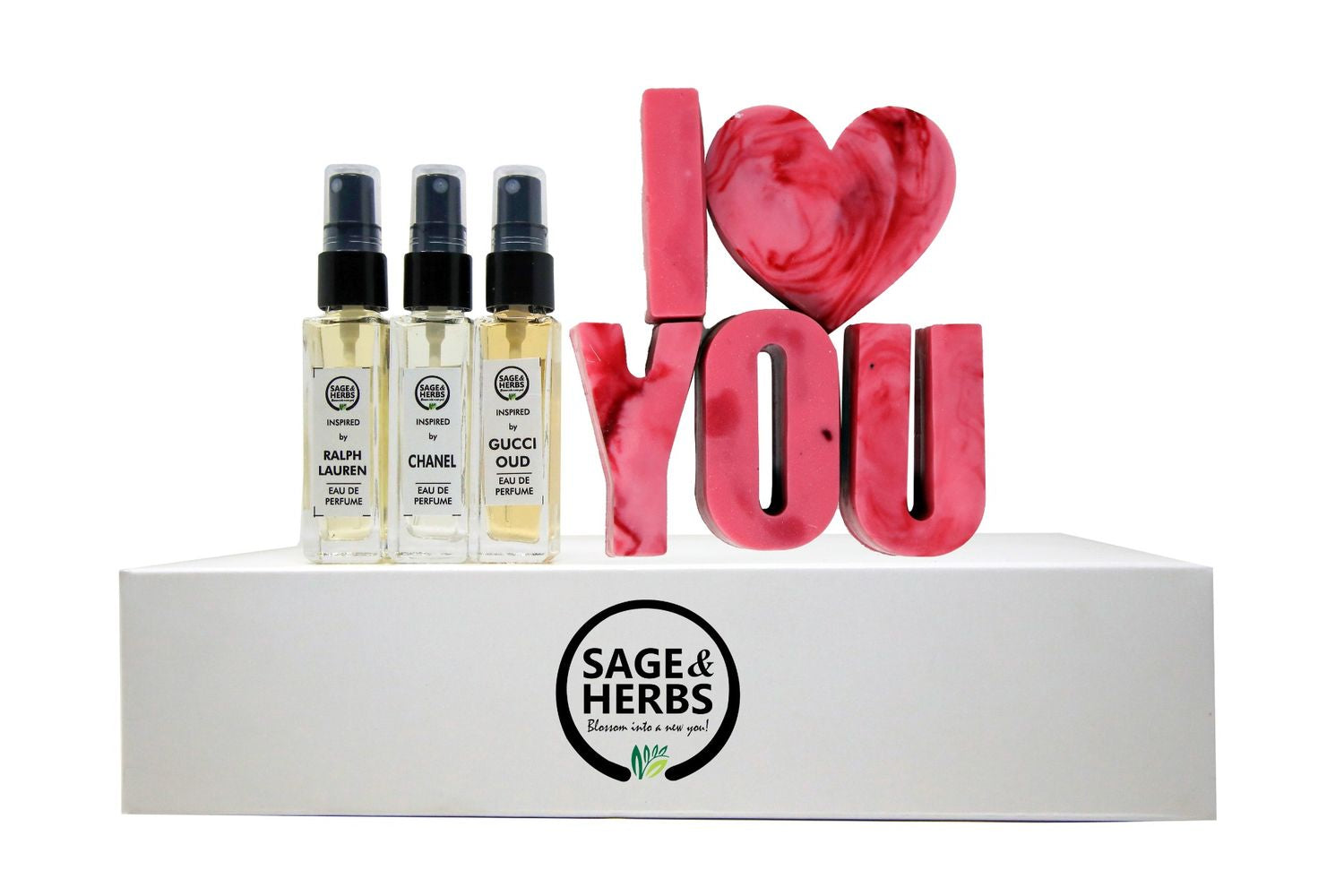I Love You Perfume Gift Box – Romantic Natural Gift Set with Mini Perfumes & Soap