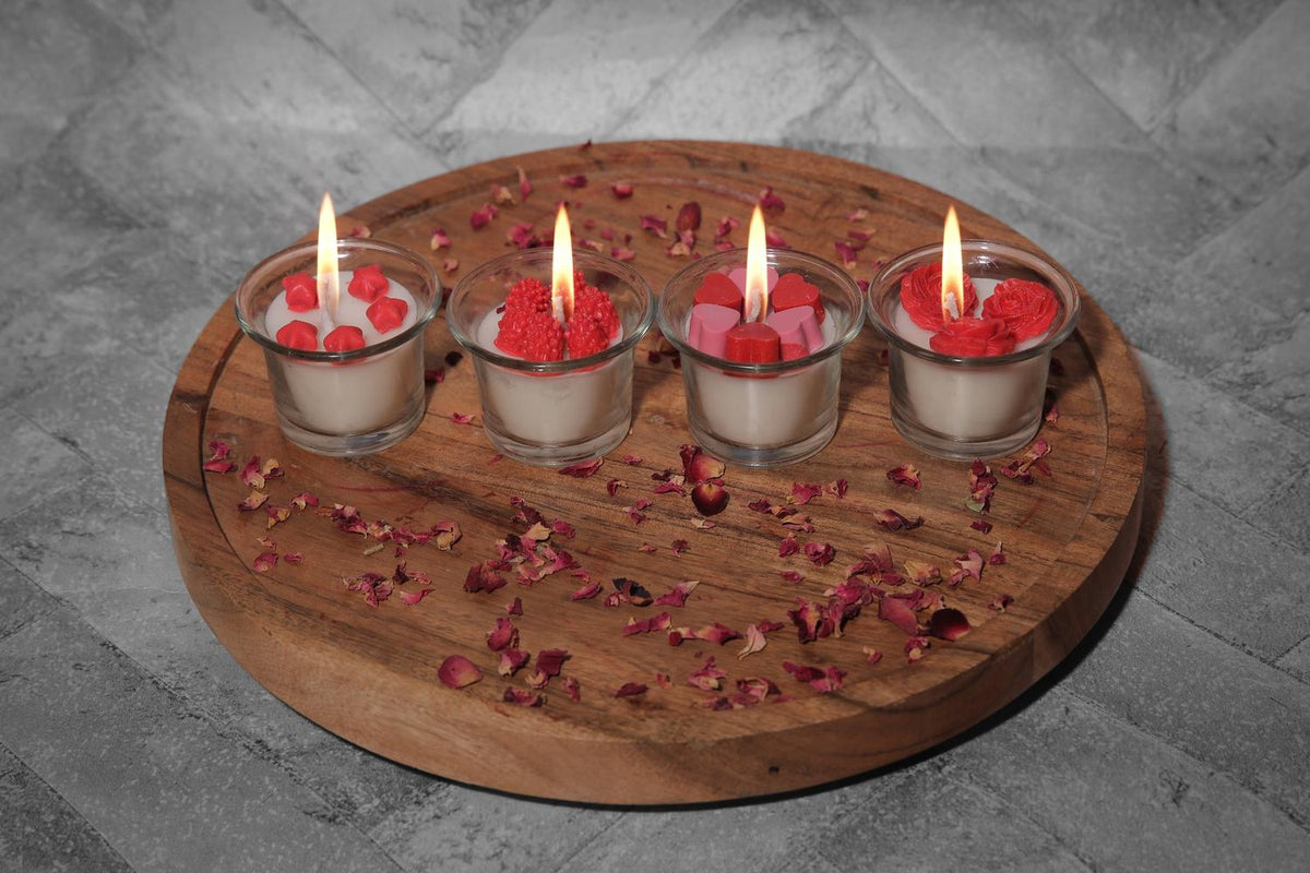 Mini Glass Vase Valentines Candle by Sage & Herbs