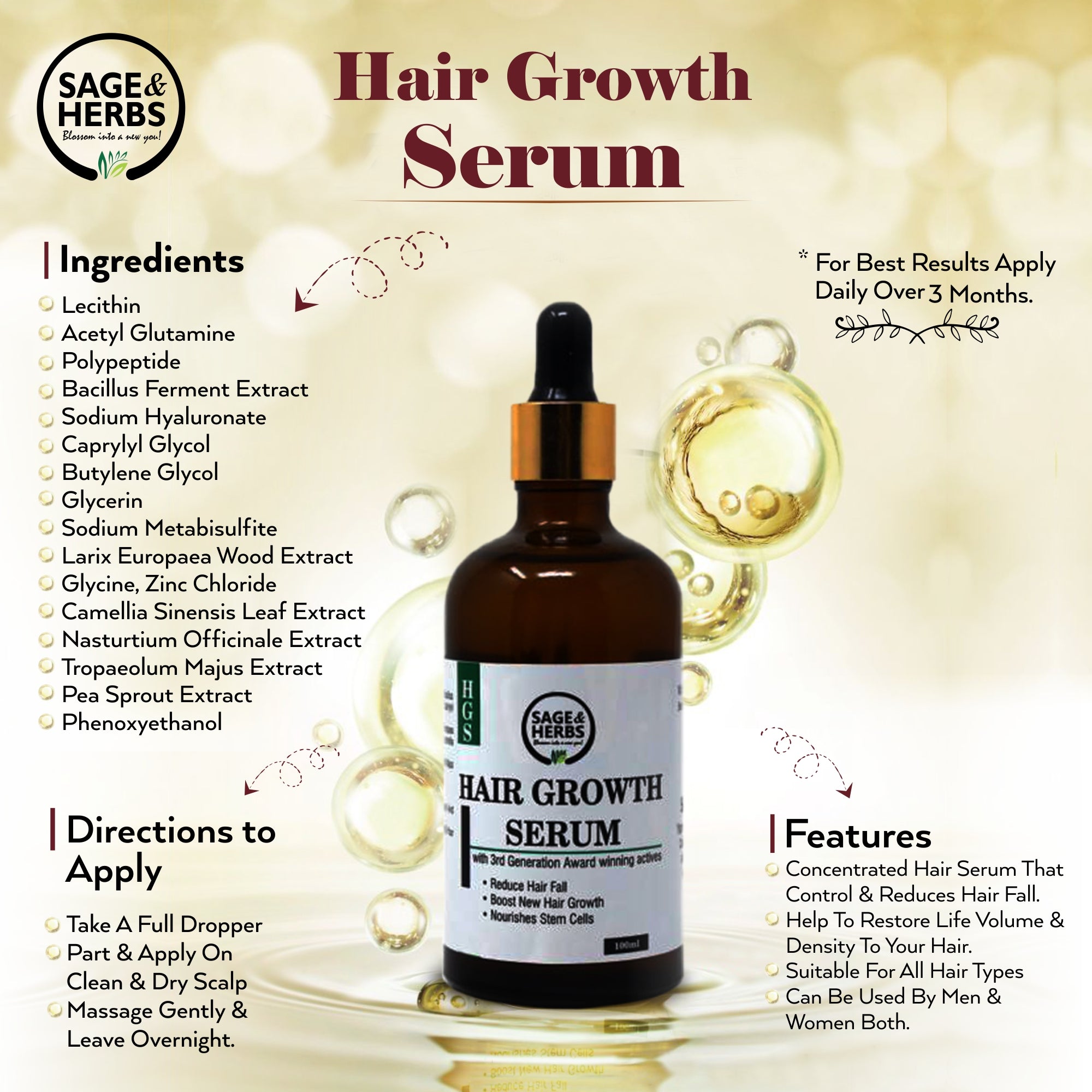 Hair Growth Serum – Anti Hair Fall & Frizz Control