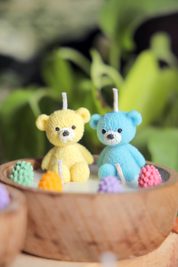 Wood Bowl Teddy Candle – view 2