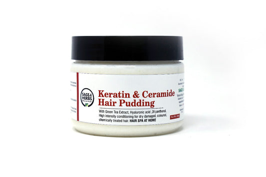 Keratin & Ceramide Hair Pudding / Mask — Moisturizing & Smoothing Care for Dry, Damaged Hair