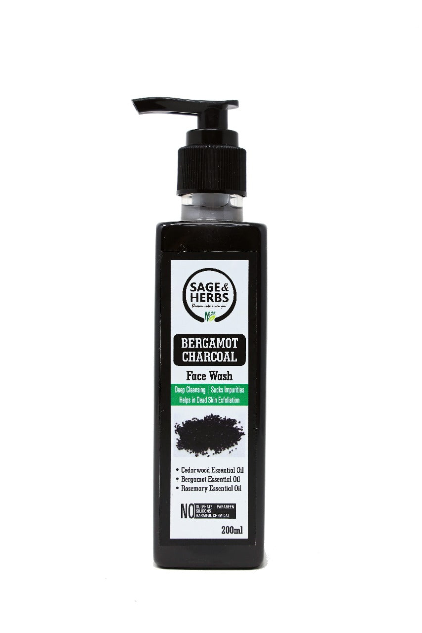 Bergamot Charcoal Face Wash – Deep Cleansing & Acne-Fighting