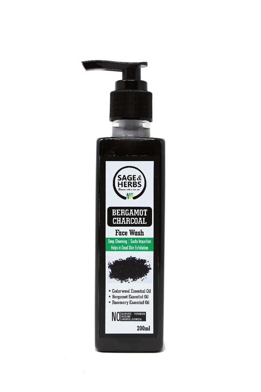Bergamot Charcoal Face Wash – Deep Cleansing & Acne-Fighting