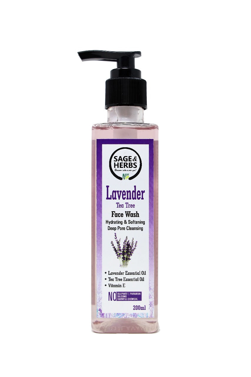 Lavender Tea Tree Face Wash - Natural Acne-Fighting & Soothing Cleanser