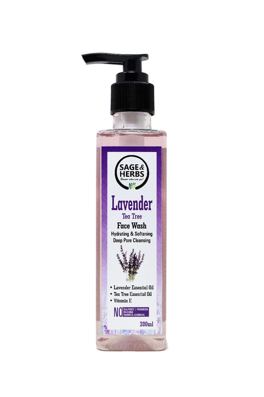 Lavender Tea Tree Face Wash - Natural Acne-Fighting & Soothing Cleanser