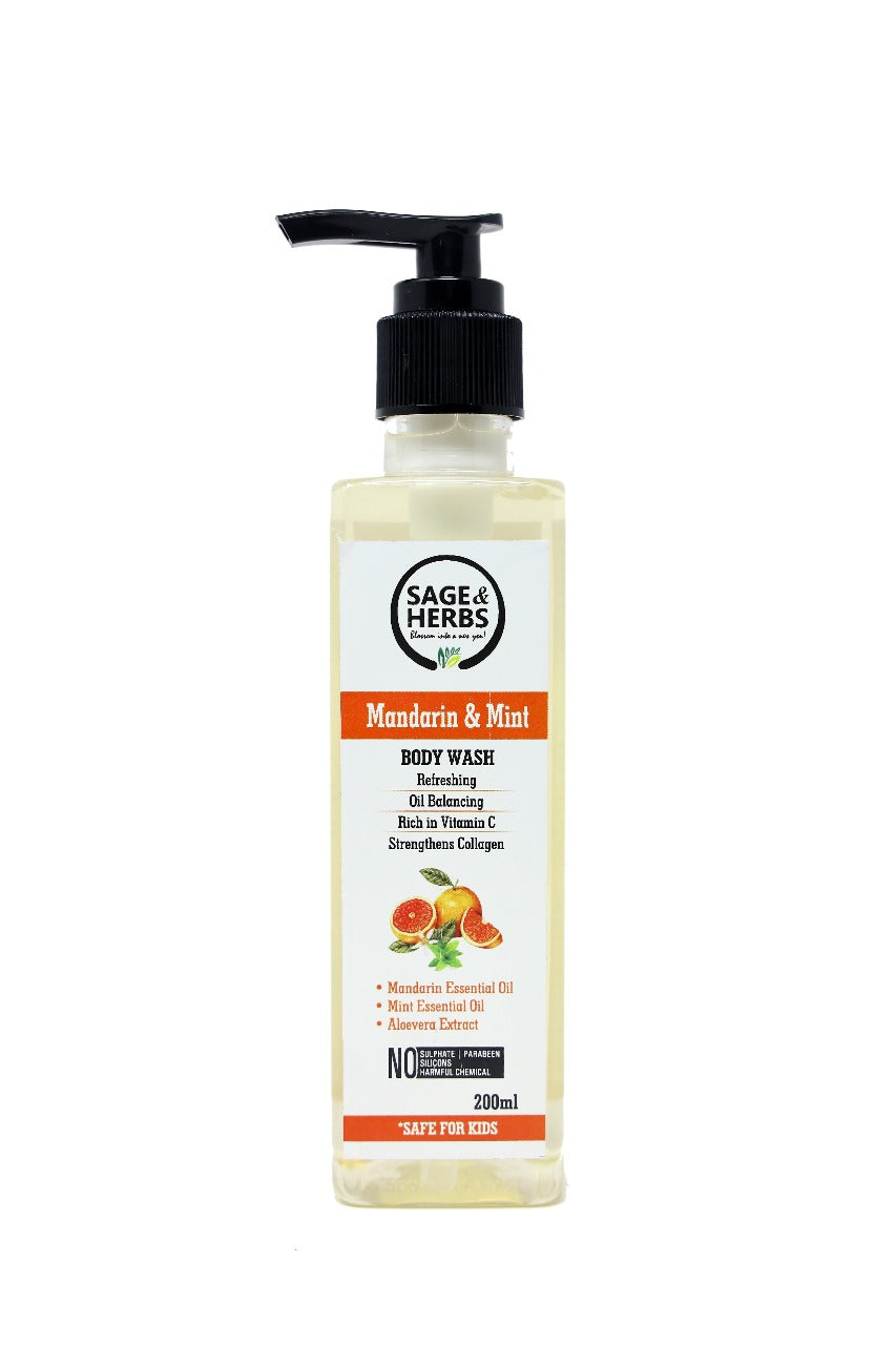 Mandarin & Mint Body Wash – Refreshing, Hydrating & Oil-Balancing Cleanser