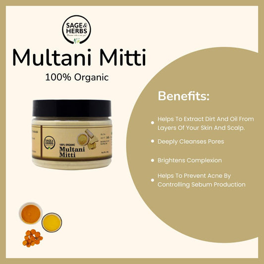 Organic Multani Mitti - 100% Pure Fuller’s Earth Skin & Hair Powder 150g – view 2