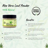 Organic Aloe Vera Leaf Powder - 100% Pure Aloe Powder for Skin & Hair 150g