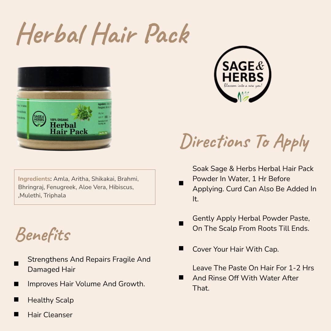 Herbal Hair Pack Mask for Dry & Damaged Hair – Deep Conditioning & Nourishment