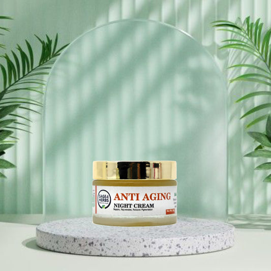 Anti-Aging Night Cream – Retinol & Q10 Overnight Repair 50g by Sage & Herbs