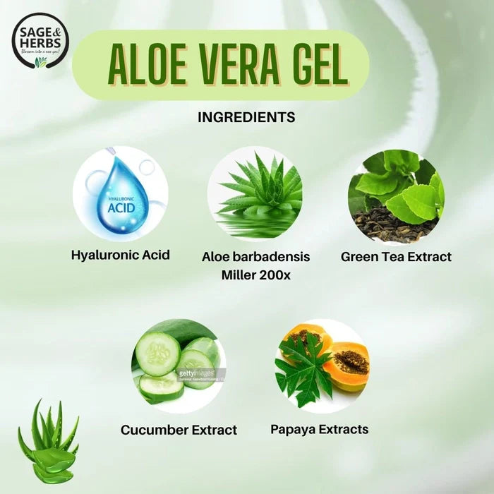 Aloe Vera Gel - Natural Hydrating & Soothing Gel for Skin & Hair 50g