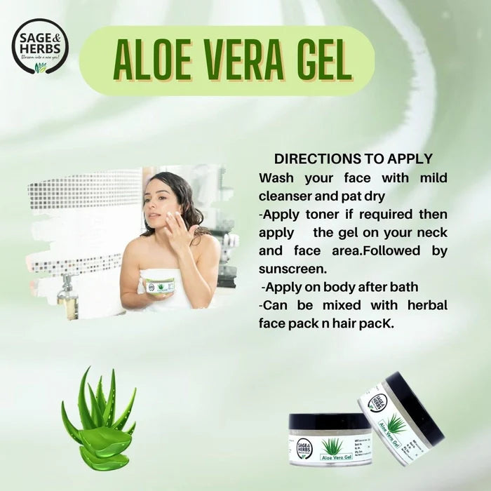 Aloe Vera Gel - Natural Hydrating & Soothing Gel for Skin & Hair 50g