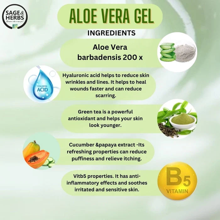 Aloe Vera Gel - Natural Hydrating & Soothing Gel for Skin & Hair 50g