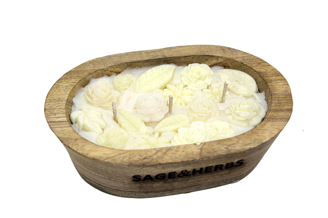 Aroma Woodbowl Candle (Oval)