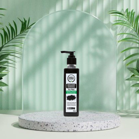 Bergamot Charcoal Face Wash – Deep Cleansing & Acne-Fighting by Sage & Herbs