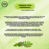 Green Tea Moringa Face & Body Scrub - Antioxidant Detox & Exfoliation