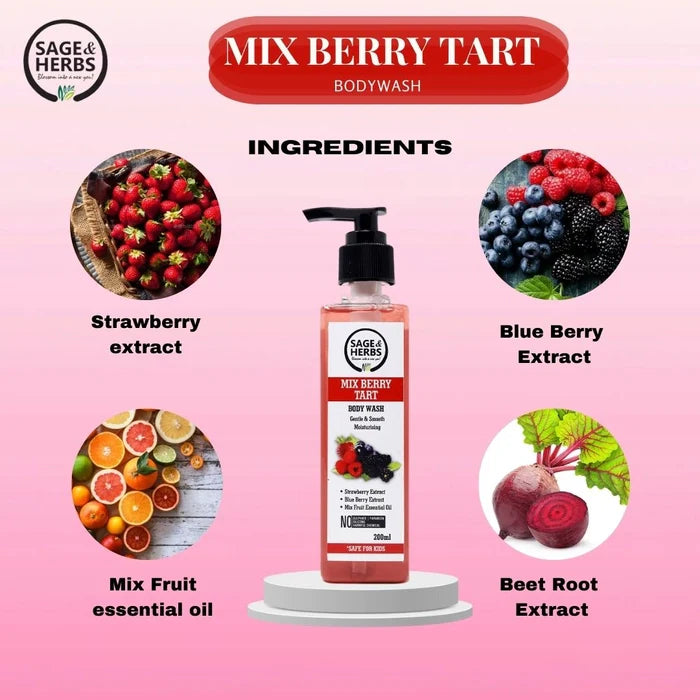 Mix Berry & Tart Body Wash – Fruity, Hydrating & Gentle Cleanser