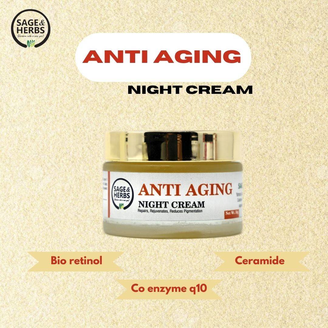 Anti-Aging Night Cream – Retinol & Q10 Overnight Repair 50g