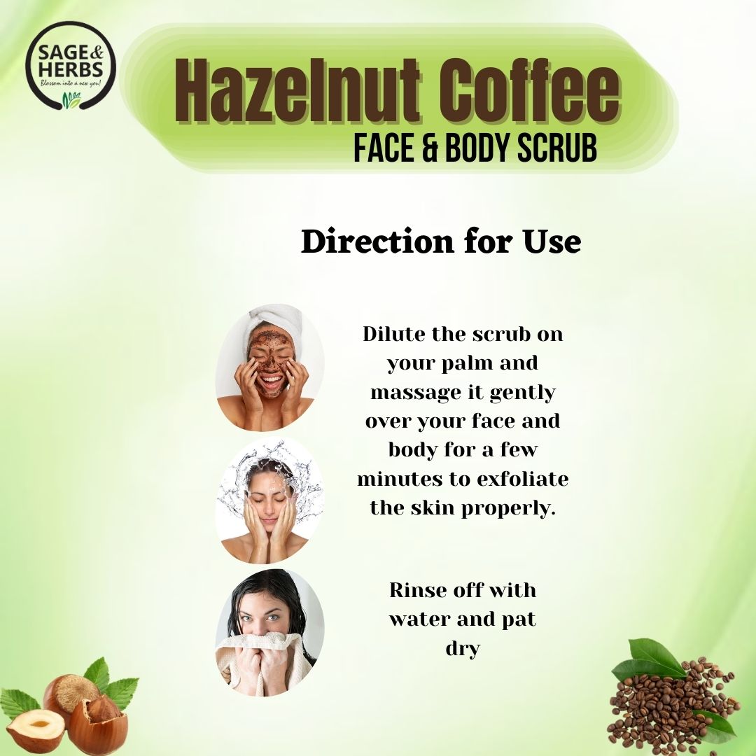 Hazelnut Coffee Face & Body Scrub - Natural Exfoliating Coffee Scrub