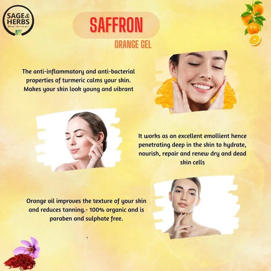 Saffron Orange Gel for Glowing Skin - Natural Brightening Gel 50g