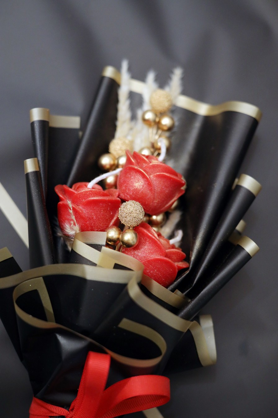 Scented Rose Flower Candle Bouquet by Sage & Herbs
