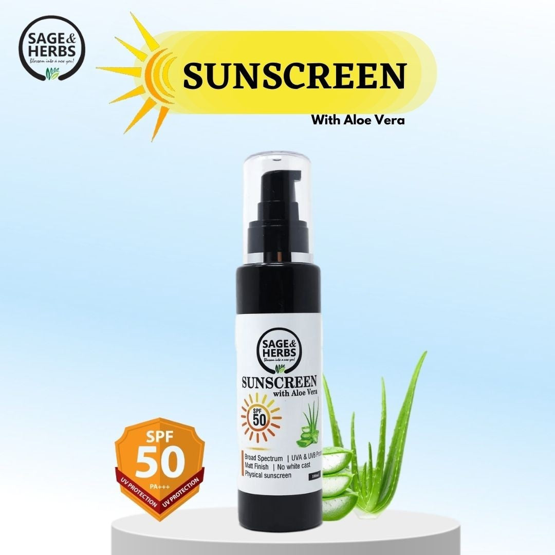 Natural Aloe Vera Sunscreen SPF 50 - Broad-Spectrum Sun Protection 100ml
