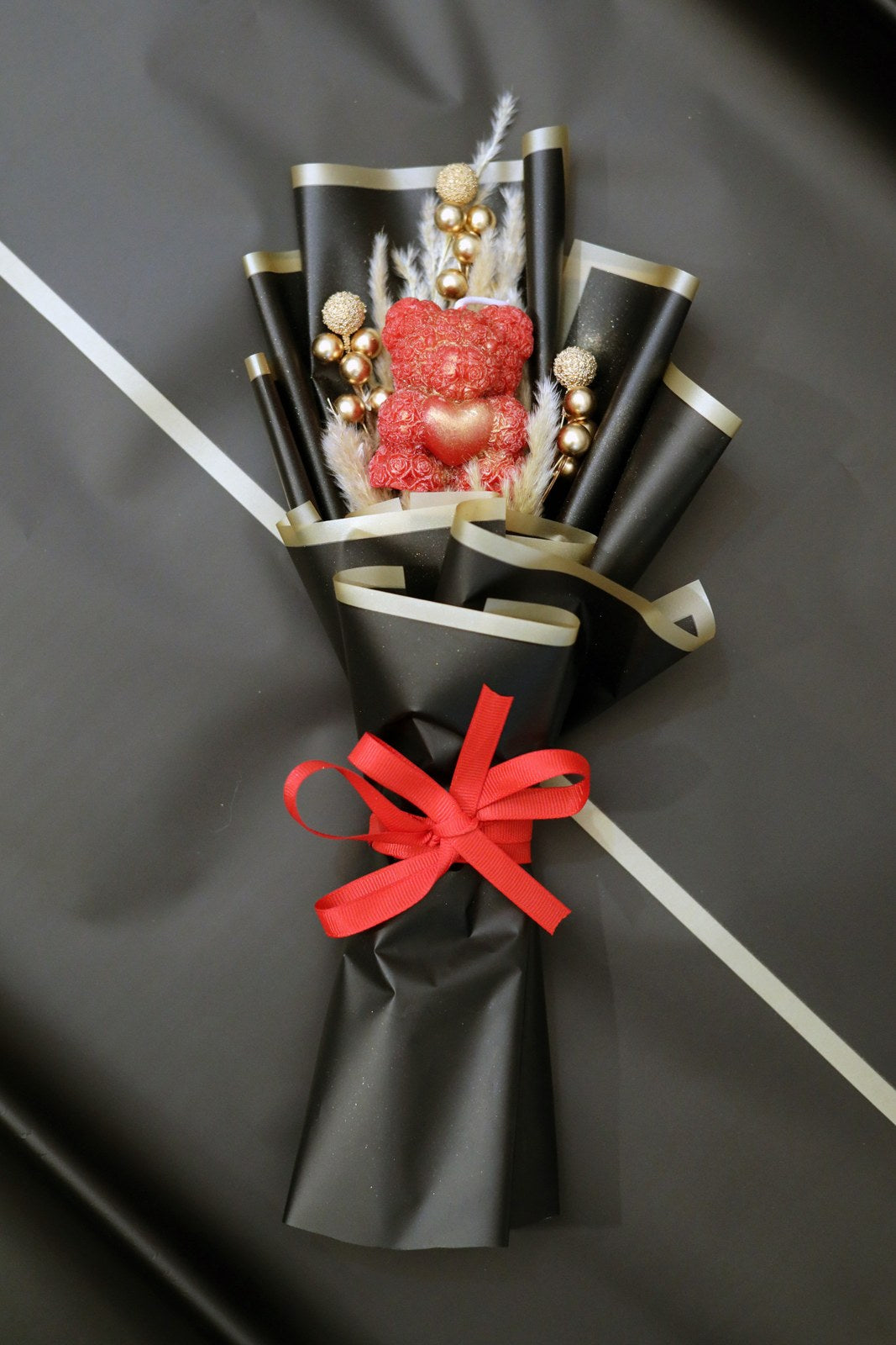 Teddy Bloom Candle Bouquet by Sage & Herbs